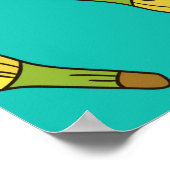 バナナの手描きのシームレスなパターン。幻想を描く ポスター (角)