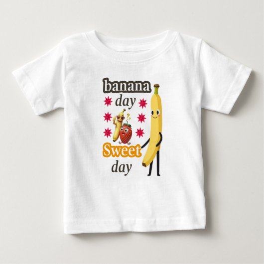 バナナの日、最高の甘い日 ベビーTシャツ (正面)
