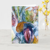 バナナの木のプリント カード (黄色い花)