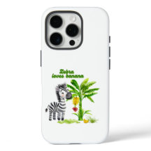 バナナの木の横に立っているマンガのゼブラ