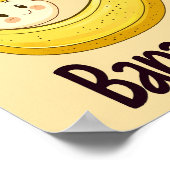 バナナの果物好きが大好きな、かわいい女の子 ポスター (角)