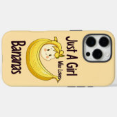 バナナの果物好きが大好きな、かわいい女の子 Case-Mate iPhoneケース (裏面 (横))