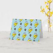 バナナの猫 カード (黄色い花)