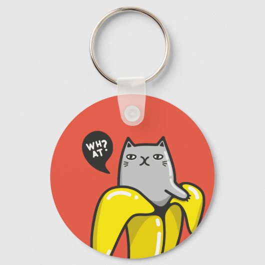 バナナの猫 キーホルダー (正面)