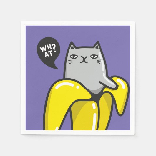 バナナの猫 スタンダードカクテルナプキン (正面)