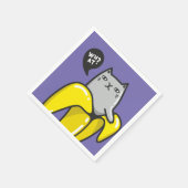 バナナの猫 スタンダードカクテルナプキン (角)