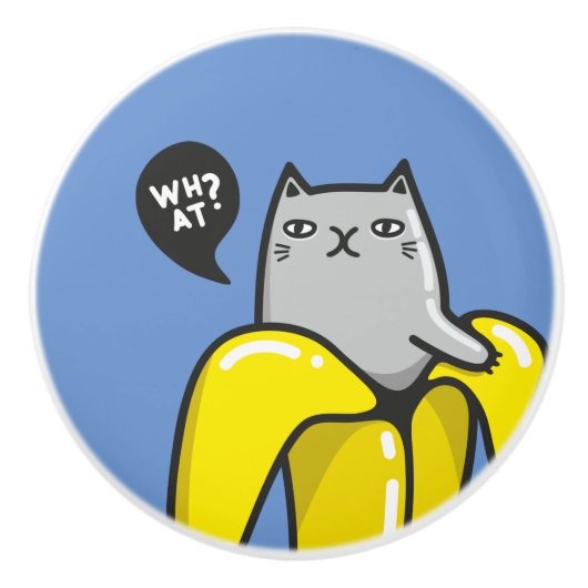 バナナの猫 セラミックノブ (正面)