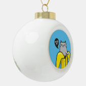 バナナの猫 セラミックボールオーナメント (左)