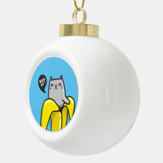 バナナの猫 セラミックボールオーナメント (右)