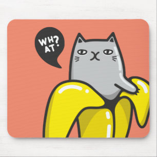 バナナの猫 マウスパッド