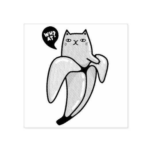 バナナの猫 ラバースタンプ (インプリント)