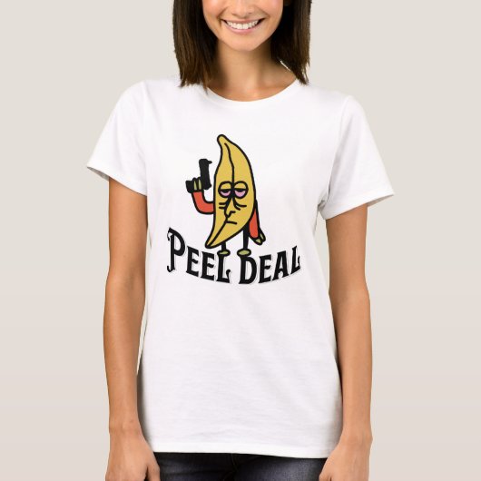 バナナの皮でお得なTシャツ 楽しいデザイン 女性用Tシャツ Tシャツ (正面)