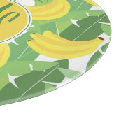 バナナの葉およびフルーツパターン|モノグラム カッティングボード (角)