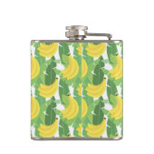 バナナの葉およびフルーツパターン|モノグラム フラスク (裏面)