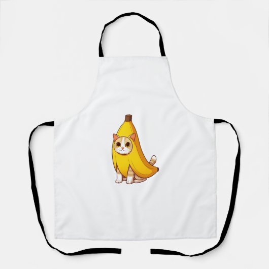 バナナの衣装を着た猫 エプロン (正面)