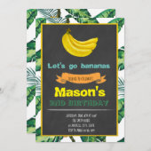 バナナの誕生日のパーティの招待状 招待状 (正面/裏面)
