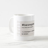 バナナの#bananagramのノートのマグ コーヒーマグカップ (正面左)