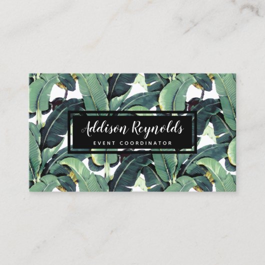 バナナはヤシの木に熱帯名刺を去ります 名刺 (正面)