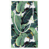 バナナはヤシの木に熱帯小さいギフトバッグを去ります スモールペーパーバッグ (裏面)