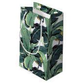 バナナはヤシの木に熱帯小さいギフトバッグを去ります スモールペーパーバッグ (裏面アングル)