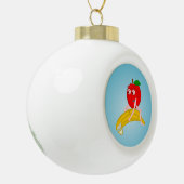 バナナをおもしろい矯正するオステオパスの果実 セラミックボールオーナメント (左)