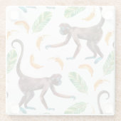 バナナをごまかしている甘い猿 ガラスコースター (裏面)