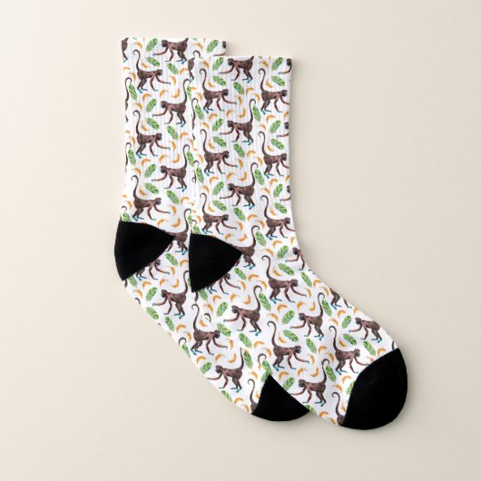 バナナをごまかしている甘い猿 ソックス (ペア)