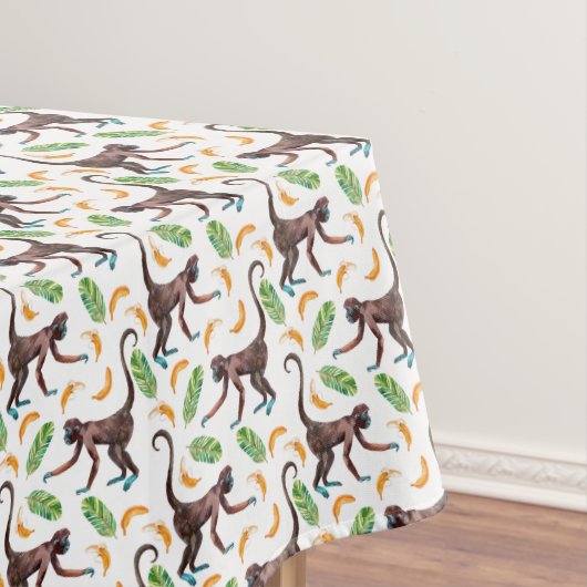 バナナをごまかしている甘い猿 テーブルクロス (インサイチュ)