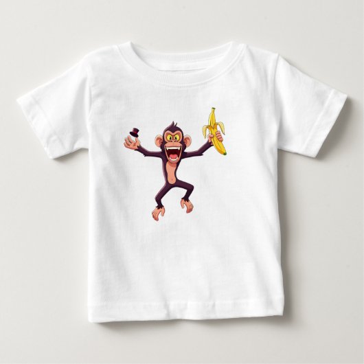 バナナを持つサル ベビーTシャツ (正面)