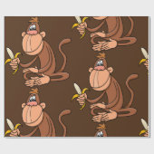 バナナを持つサル ラッピングペーパー (フラット)
