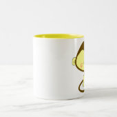 バナナを持つ猿 ツートーンマグカップ (中央)