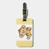 バナナを持つ男の子猿 ラゲッジタグ (正面縦)