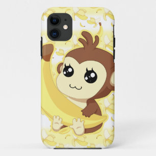バナナを握っているかわいいかわいい猿 iPhone 11 ケース