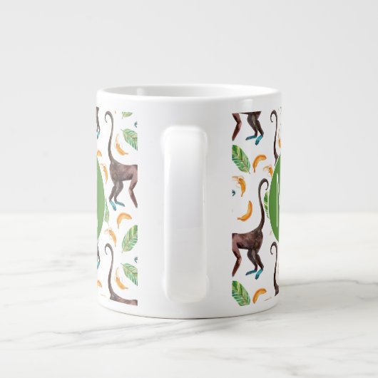 バナナを操るサル|モノグラム ジャンボコーヒーマグカップ (裏面)