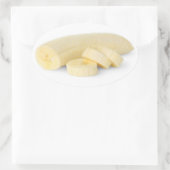 バナナを皮をむいて切る 楕円形シール (バッグ)