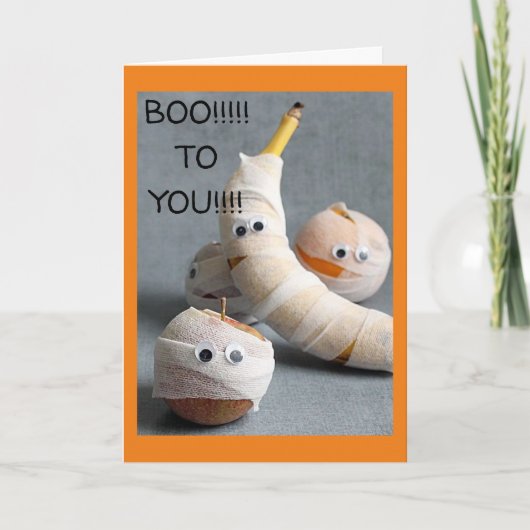 バナナを話すハロウィーンユーモア カード (正面)