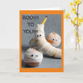 バナナを話すハロウィーンユーモア カード (黄色い花)