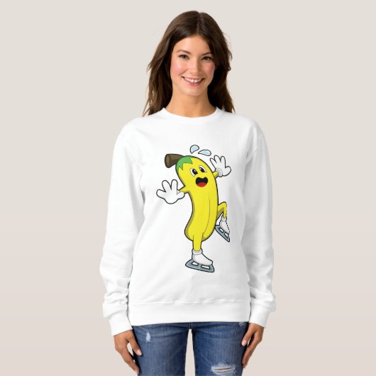バナナアットアイススケートで滑るとアイススケート.PNG スウェットシャツ (正面フル)