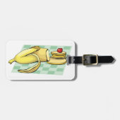 バナナアンドパンケーキ朝食おもしろい食べ物 ラゲッジタグ (正面横)