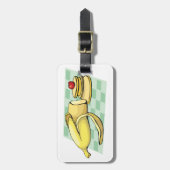 バナナアンドパンケーキ朝食おもしろい食べ物 ラゲッジタグ (正面縦)