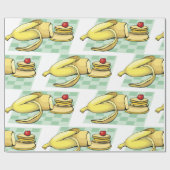 バナナアンドパンケーキ朝食おもしろい食べ物 ラッピングペーパー (フラット)