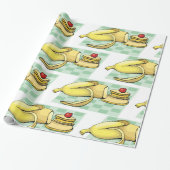 バナナアンドパンケーキ朝食おもしろい食べ物 ラッピングペーパー (アンロールド)