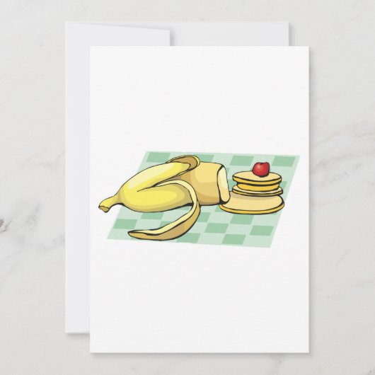 バナナアンドパンケーキ朝食おもしろい食べ物 招待状 (正面)