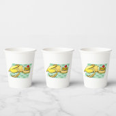 バナナアンドパンケーキ朝食おもしろい食べ物 紙コップ