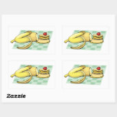 バナナアンドパンケーキ朝食おもしろい食べ物 長方形シール (シート)