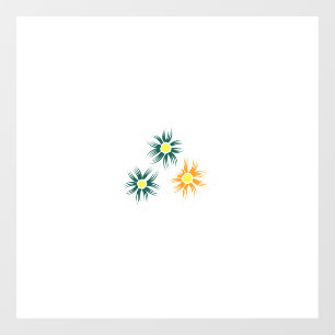 バナナイエロー、ダークブルーグリーン、装飾 ウィンドウサイン