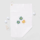 バナナイエロー、ダークブルーグリーン、装飾 ゴルフタオル (インサイチュ)