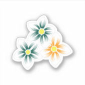 バナナイエロー、ダークブルーグリーン、装飾 シール (正面)