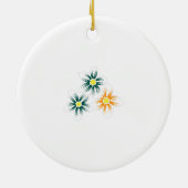 バナナイエロー、ダークブルーグリーン、装飾 セラミックオーナメント (裏面)