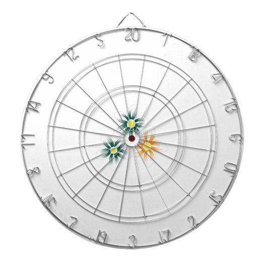 バナナイエロー、ダークブルーグリーン、装飾 ダーツボード (正面)